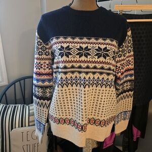 J.Crew 100% Lambswool Fair Isle Sweater